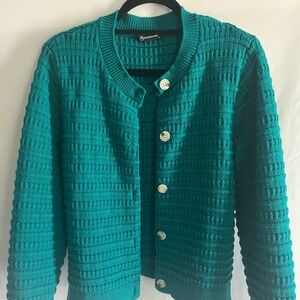 PRETTYGARDEN Women's Knit Cardigan Sweaters Peacock Blue, Size XL